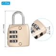 thumbnail image 2 of Security Steel Cable with 3 Digit Combination Lock, 4.9'/1.5M Coated Safety Wire Rope Double Loop Padlock, Gold, 2 of 7