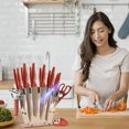 thumbnail image 2 of Bloque transparente y mango del juego de cuchillos de cocina 18/16PCS para encimera de cocina, 2 of 7