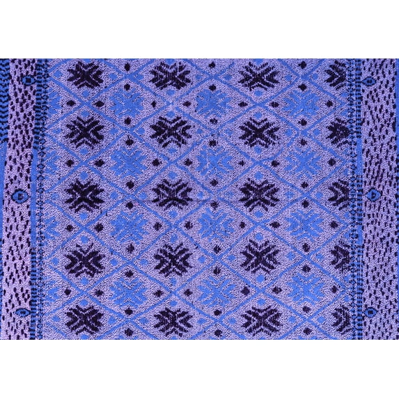 Ahgly Company Indoor Rectangle Oriental Purple Modern Area Rugs, 7' x 9'