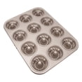 thumbnail image 4 of Bewildely Molde de 12 cavidades para hornear rosquillas, antiadherente, forma redonda, para hornear rosquillas, lata de acero al carbono, molde para Utensilios de cocina Bewildely HA015789-00, 4 of 6