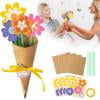 Christmas Cards Boxed with Envelopes Flower Bouquet Craft Kit 24Pcs Mother's Day Flower Bouquet Craft For Kids Make Your Own Flower Bouquet Teacher Appreciation Week DIY Gift Craft School Classroom
