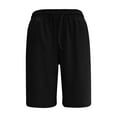 thumbnail image 4 of Summer Pants Women Womens Casual Running Shorts Workout Elastic Waist Athletic Yoga Pants Sports Pockets Womens Casual with Pockets Loose Fit Dress for Women under 20 High Black 3XL, 4 of 5