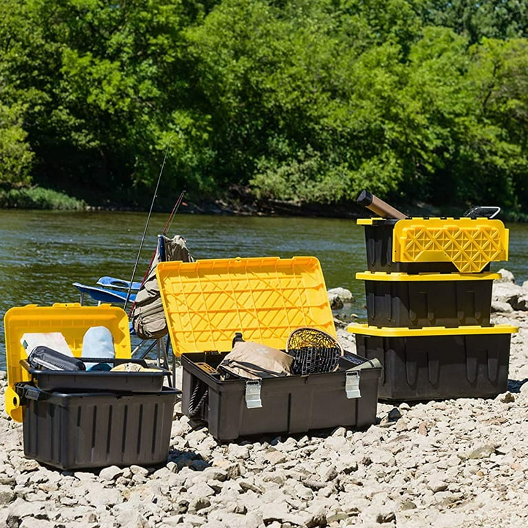 Homz Durabilt Heavy Duty Outdoor Storage Totes, Large 27