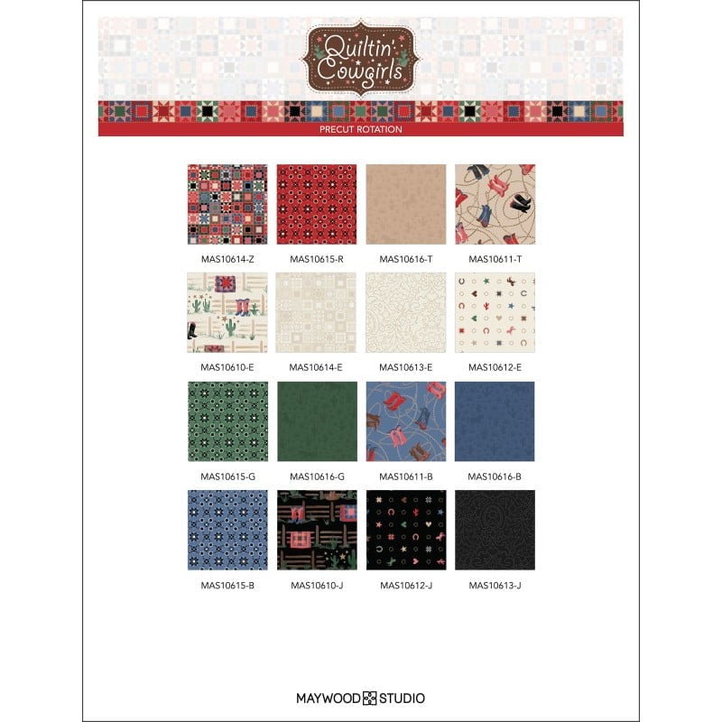 Quiltin' Cowgirls 40 Jelly Roll Strips from Maywood Studios