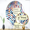 thumbnail image 3 of Designart "Hazy Geometric Harmony in Purple and Blue" Geometric Baptist Fan Round Wall Mirror - Oval Printed Decorative Mirror - Multiple Color Options, 3 of 5