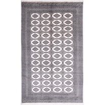 Hand Knotted Tribal Bokhara Wool Rug - 6'5'' x 10'7''