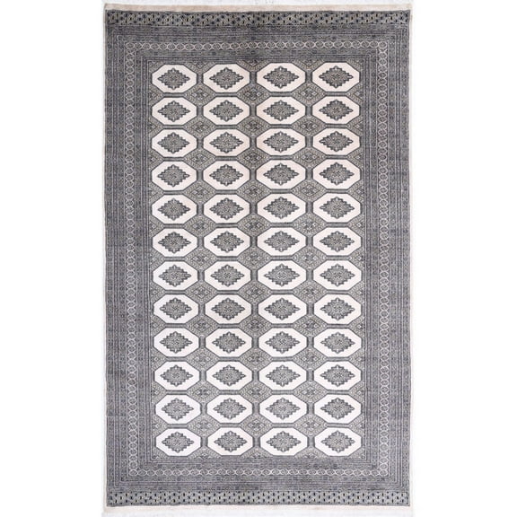 Hand Knotted Tribal Bokhara Wool Rug - 6'5'' x 10'7''