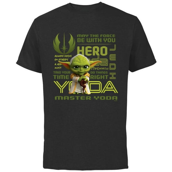 Star Wars Young Jedi Adventures Master Yoda Jedi Hero - Short Sleeve Cotton T-Shirt for Adults - Customized-Black