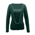 thumbnail image 5 of Womens Athletic Tops Long Sleeve Compression Shirt Women Short Sleeve T Shirts Womens Long T Shirts Pack Sleeved Sleeves Women Loose Workout Shirt And Set Green XXL, 5 of 5