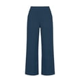 thumbnail image 6 of CHEEREAM Baggy Capri Pants For Womens Athletic Straight Wide Leg Waisted Pull On Youth Sweat Trousers With Pockets Summer Sport Bottom, 6 of 7