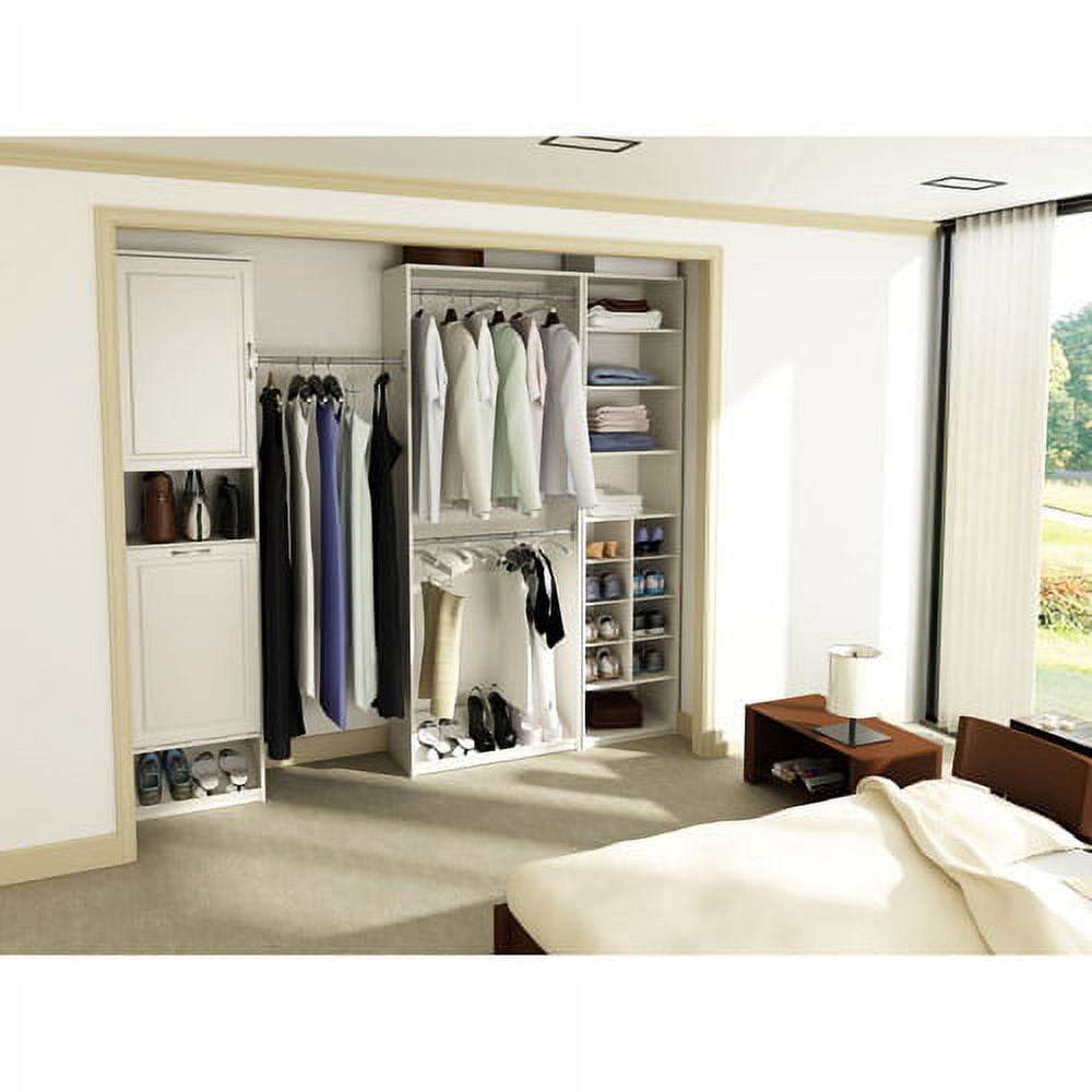 Wood Closet System 30 in. Corner Walk-In Adjustable Shelf Laminate in White  18098225649
