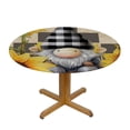 thumbnail image 3 of PIKWEEK Spring Sunflower Gnome, Elastic Fitted Edged Round Tablecloth Fade Resistant Anti-Shrink Table Cloth Washable Table Cover for Indoor or Outdoor and Anywhere You Wanna use it White, 3 of 7