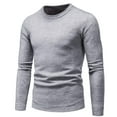 thumbnail image 1 of RKSTN Chandail pour Hommes Automne Mode Mode Décontractée Manches Longues Col Rond Uni Chandails Tricotés pour Dames Hauts Décontractés Amples Chandails, 1 of 1
