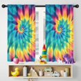 thumbnail image 5 of Blackout Kids Curtains,Colorful Rainbow Tie Dye Spiral Pattern Childrens Insulated Curtains Set Of 2,Bedroom Essentials,Toddler Room Decor 42"x54", 5 of 5