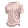 thumbnail image 2 of Mfakffe Mens T-shirt Casual V-Neck Short Sleeve Breathable Fitness Shirt Lightweight Comfy Versatile Sport Top, 2 of 5