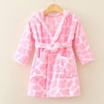 thumbnail image 2 of TOWED22 Boys Girls Robe Kids Flannel Hooded Bathrobe Sleepwear Pajamas Toddler Soft Plush Robes for Girls(Pink,4-5 Y), 2 of 4