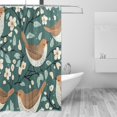 thumbnail image 2 of Flowers and Birds 72x72 Waterproof Shower Curtain Liners Durable Metal C-Hooks Fade-Proof Thermal Print Anti-Splash, 2 of 5