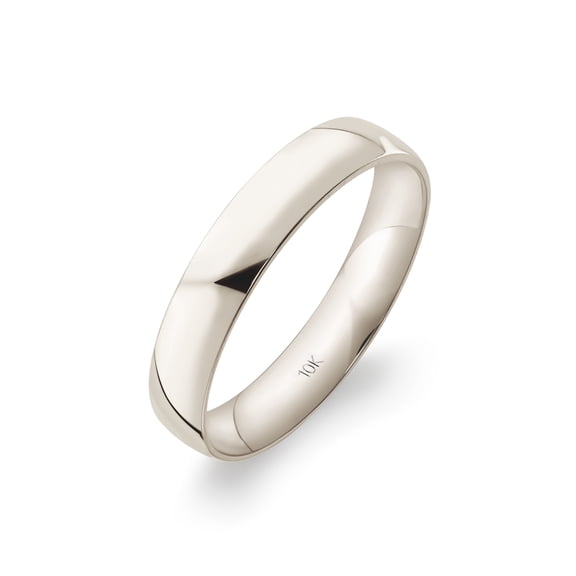 Oxford Ivy Oxford Ivy Men's 10K White Gold 4mm Comfort Fit Plain Wedding Band , Ring Size 13.5