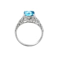 thumbnail image 3 of 2 CT Aquamarine Ring 14K White Gold Vintage Art Deco Filigree, 3 of 7