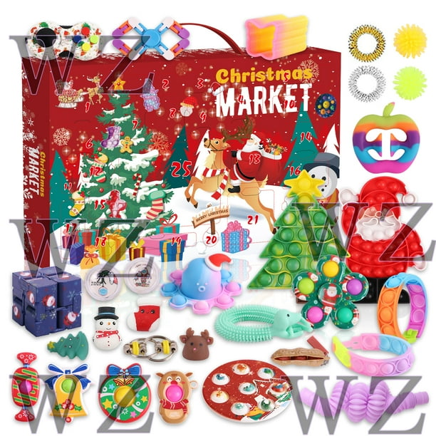 Fidget Advent Calendar Fidget Toy Advent Sensory Fidget Toy Box with Pop-On-It Fidget Packs