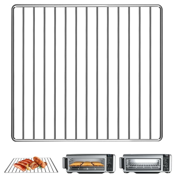 GWY 13.4"×13.4" Square Stainless Steel Air Fryer Rack with 4 Handles, Compatible with Ninja Foodi 8-in-1 SP100 SP101 Countertop Oven, Multi-purpose Grill Baking Accessory, Dishwasher Safe