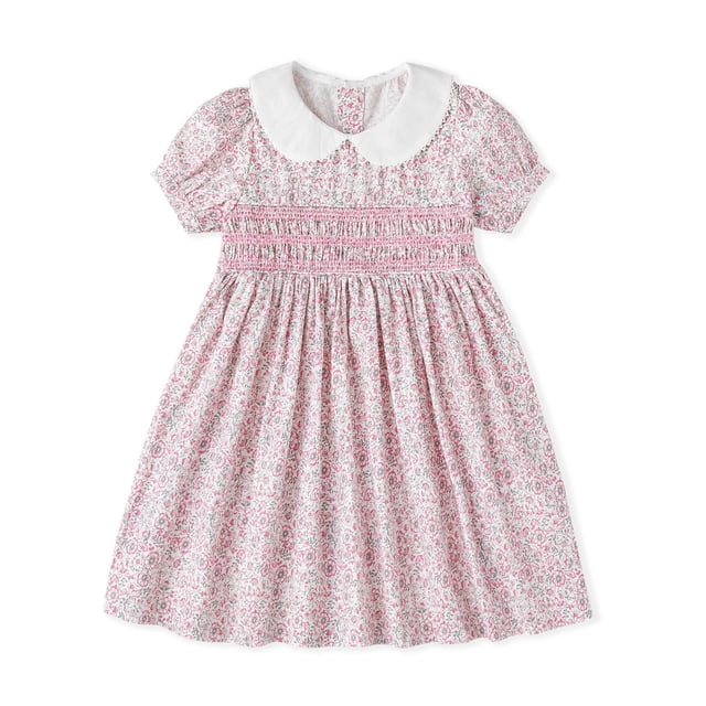 Vestido Curipeer para niñas pequeñas, verano, floral, rosa, 5T