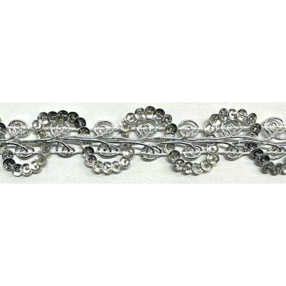 1" Metallic Designer Braid Gimp Trimming- 8 Yards! - Color: Silver
