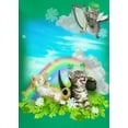 thumbnail image 3 of St. Patrick's Day Women's Festive Green Rainbows and Cute Angel Kittens Adult T-Shirt, 3 of 5