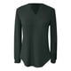 thumbnail image 3 of MHFRRA Camiseta de Manga Larga con Cuello En V para Mujer, Informal, de Rayas Suaves y Cepilladas, para Uso Diario, Cómoda, Elástica y Básica. Verde, 3 of 4