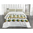 thumbnail image 3 of Ambesonne Jamaican Quilted Bedspread Set 3 Pcs, Colorful Reggae, Queen Size, Multicolor, 3 of 5