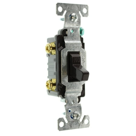 Hubbell Disconnect Switch - Hubbell RS315Z Toggle Switch, 3-Way, Grounding, 15-Amp, 120/277-Volt, Brown