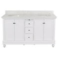 thumbnail image 5 of Bella 60" Double Bathroom Vanity with White Cabinet and Engineered Marble Top, 5 of 7