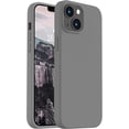 thumbnail image 1 of wqlpp-Compatible avec Étui iPhone 14, [Silky Touch Silicone Liquide Premium] [Doublure en Microfibre Douce Anti-Rayures], Étui Protectrice Ultra Mince Antichoc pour iPhone 14 - Gris Foncé, 1 of 4