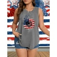 thumbnail image 6 of XCHQRTI Women's Plus Size American Flag Shirt 4th of July Patriotic Tanktop Graphic Casual Tee, 6 of 7