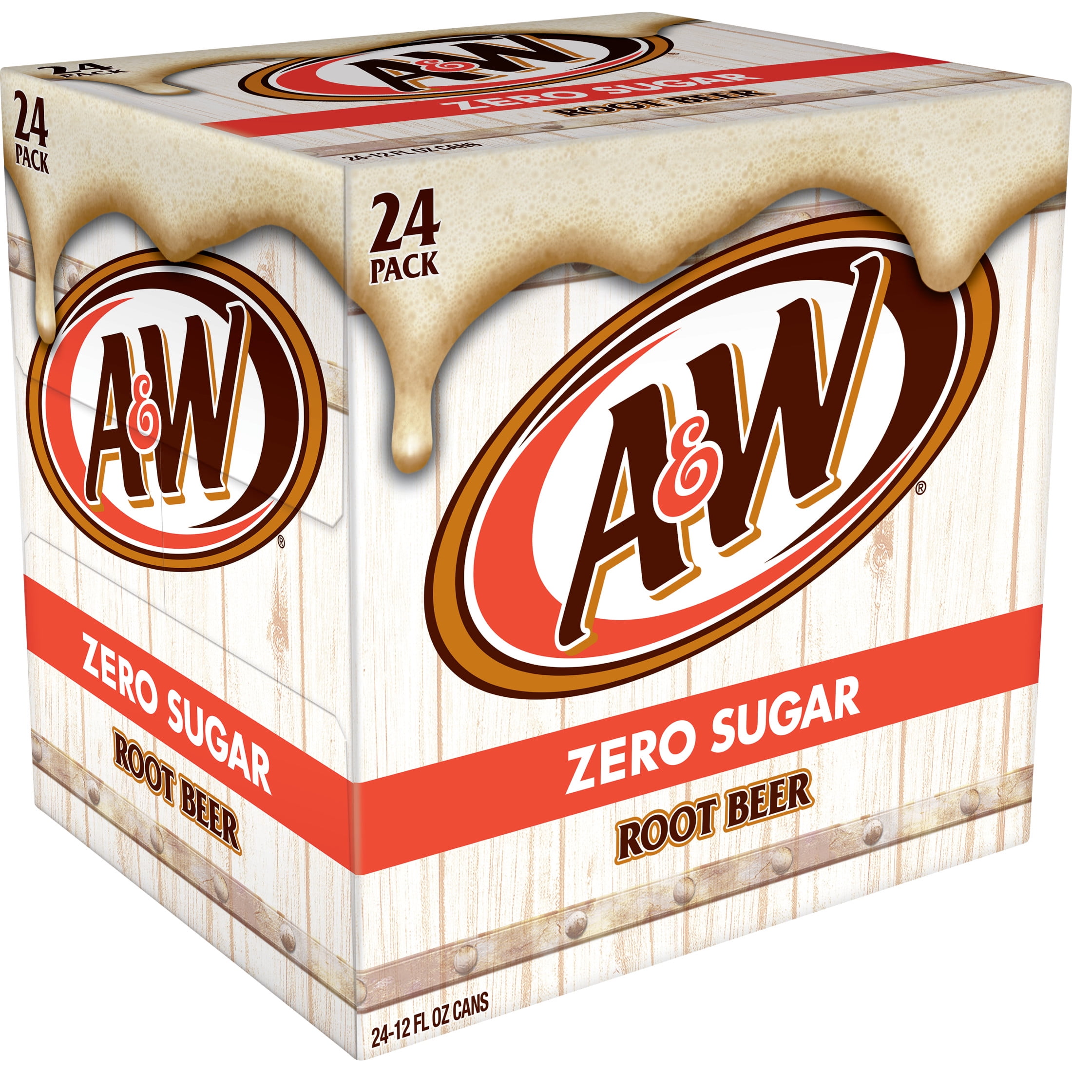 A&W Zero Sugar, Calorie Free, Decaf Root Beer Soda Pop, 12 A&W Zero Sugar, Calorie Free, Decaf Root Beer Soda Pop, 12