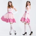 thumbnail image 2 of Disfraz de princesa Peach para adulto, Vestido corto rosa con guantes, corona, fiesta de Cosplay, carnaval, disfraces de Halloween, 3 uds., 2 of 5