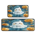 thumbnail image 2 of Halloween Kitchen Rug Set of 2 Anti Fatigue Kitchen Mats for Floor,Cute Ghost Pumpkin Welcome Halloween Kitchen Rugs and Mats for Bathroom,Room Bath (47x17+30x17 inches), 2 of 7