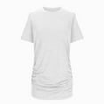 thumbnail image 4 of XIAfhje Summer Tops for Women 2024 Dressy Casual Roundneck Short Sleeve T-Shirts Solid Color Fashion Trendy Soft Comfy Tee Tops Outfits Clothes 2024, 4 of 9