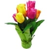Easter Decor Potted Orange/Pink/Yellow Tulip