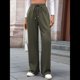 thumbnail image 5 of Pantalones Deportivos Casuales para Mujer, de Pierna , Holgados, con Cordón Ajustable, Cintura Alta, Elásticos y Bolsillos. Verde XL, 5 of 10