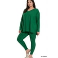 thumbnail image 2 of Zenana Women's Soft Brushed Fabric V-Neck Long Sleeve Top & Leggings - 2 Pieces Set, 2 of 6