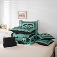 thumbnail image 6 of Feelyou Cartoon Rustic Bear Bedding Comforter Set 7 Pieces for Kids, Green Western Boho Aztec Full Bedding Set, Rustic Lodge Cabin Reversible Fitted Sheet Flat Sheet, Super Cozy Room Decor, 6 of 8