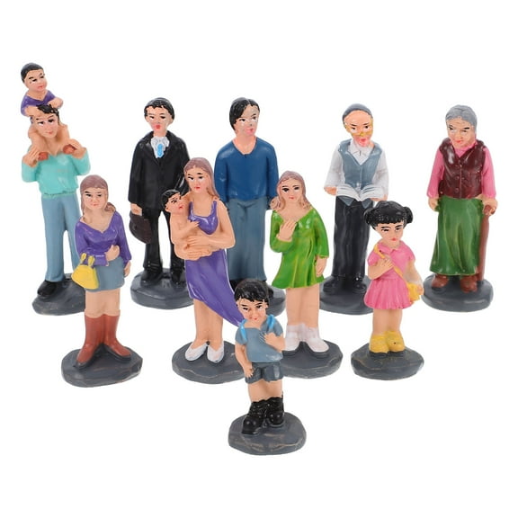 HIAKDOFT Family People Figurines 10Pcs Miniature Figures for Home Decor and School Project Model