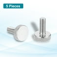 thumbnail image 3 of Uxcell M6 x 0.63'' x 0.63'' Knurled Thumb Screws 304 Stainless Steel Flat Head Thumb Screws 5 Pcs, 3 of 7