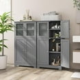 thumbnail image 2 of LOKO Tall Bathroom Cabinet, Modern Storage Organizer with Doors & Open Shelves, Wooden Floor Cabinet with Adjustable Shelves for Bathroom, Living Room or Kitchen (Grey), 2 of 16