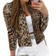thumbnail image 1 of Blazer con Estampado de Guepardo para Mujer, Chaqueta de Leopardo, Chaqueta de Trabajo de Larga Marrón L, 1 of 10