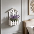 thumbnail image 5 of Window Planter Box, White Outdoor Rail Planter, Wooden Flower Pots with Fence, Rustic Window Sill Plant Holder for Indoor Decor Wedding Centerpiece & Photography Prop, Triangular, 5 of 6