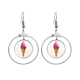 thumbnail image 1 of Rojo acuarela helado de dulce Los pendientes cuelgan del aro de la joyería del círculo de la gota Unbranded M, 1 of 3