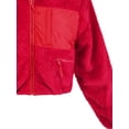 thumbnail image 3 of A2Y Women's Cute Sherpa Fuzzy Two Zipper Pockets Front Details Crop Jackets Red M, 3 of 4