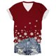 thumbnail image 2 of Puntoco Blusa de manga corta con cuello en V y estampado liso para mujer, estilo casual, para verano, 2 of 3